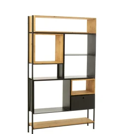 Regał TINA 110 cm x 185 cm drewno jodła czarny