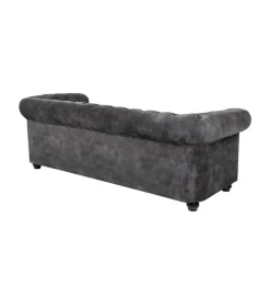 Sofa ARIELLE Chesterfield 205 Cm szary aksamit