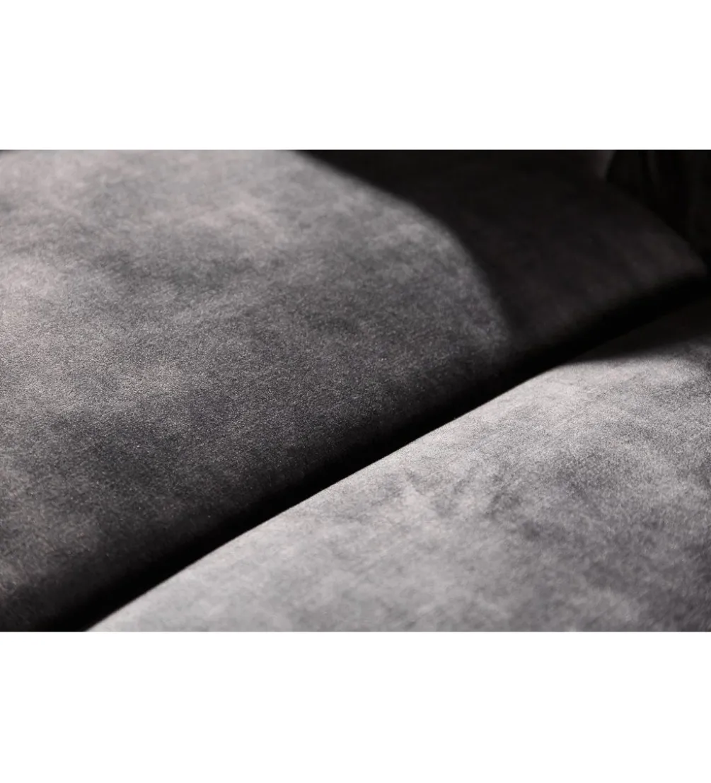 Sofa ARIELLE Chesterfield 205 Cm szary aksamit