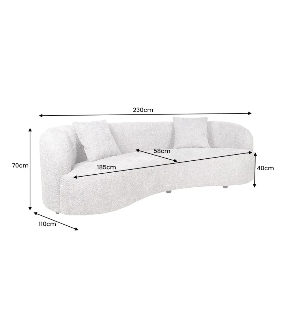 Sofa ATELIER 230 cm 3-osobowa bouclé beżowa