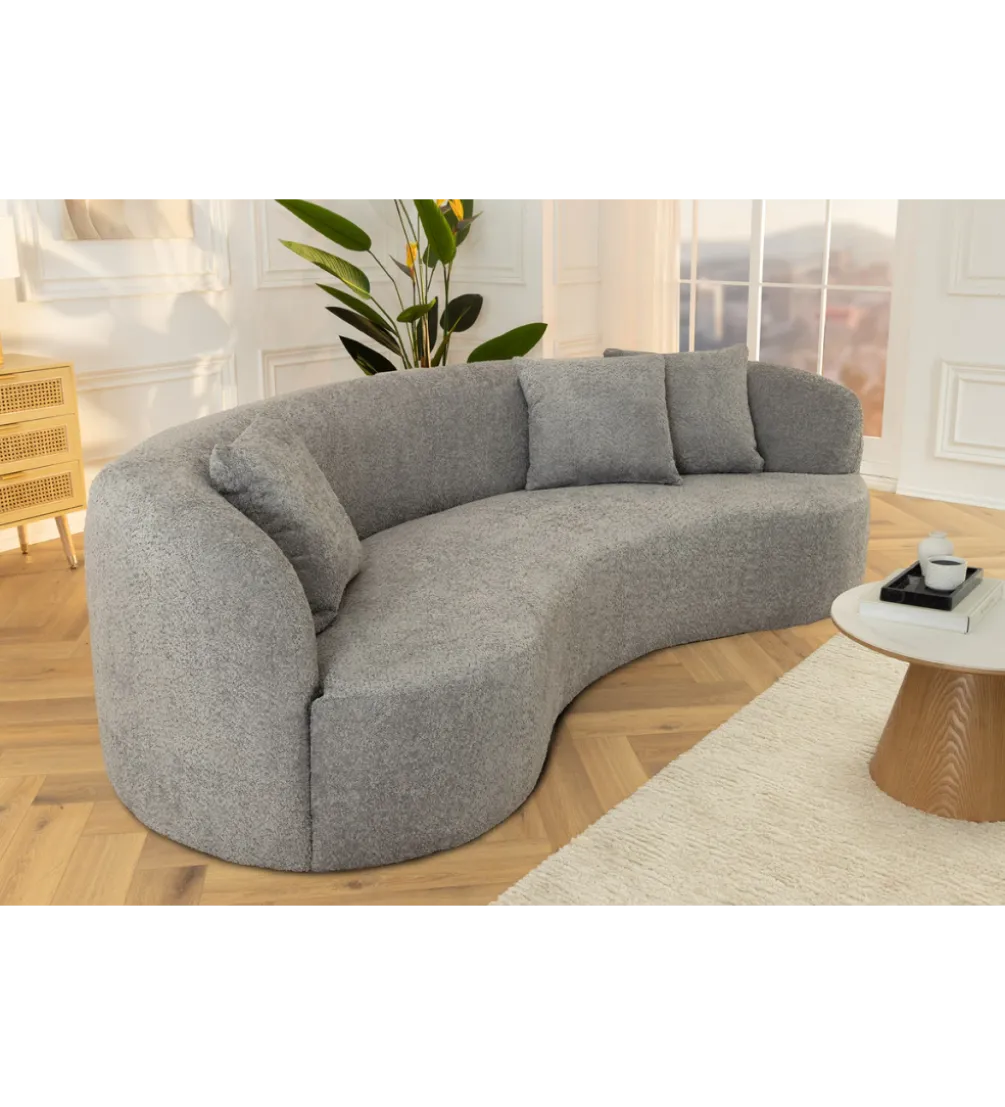 Sofa ATELIER 230 cm 3 osobowa bouclé szary