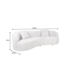 Sofa ATELIER 230 cm 3 osobowa bouclé szary