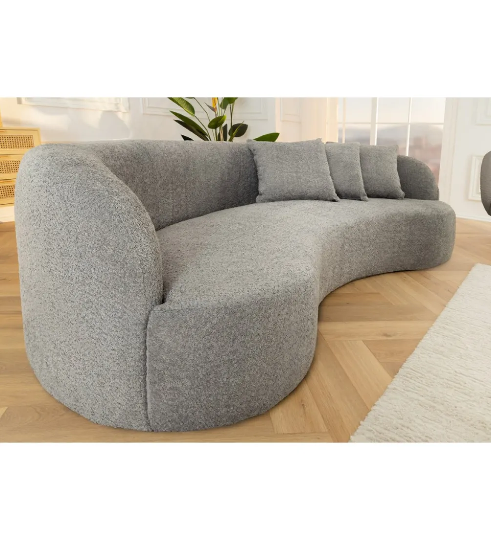 Sofa ATELIER 230 cm 3 osobowa bouclé szary
