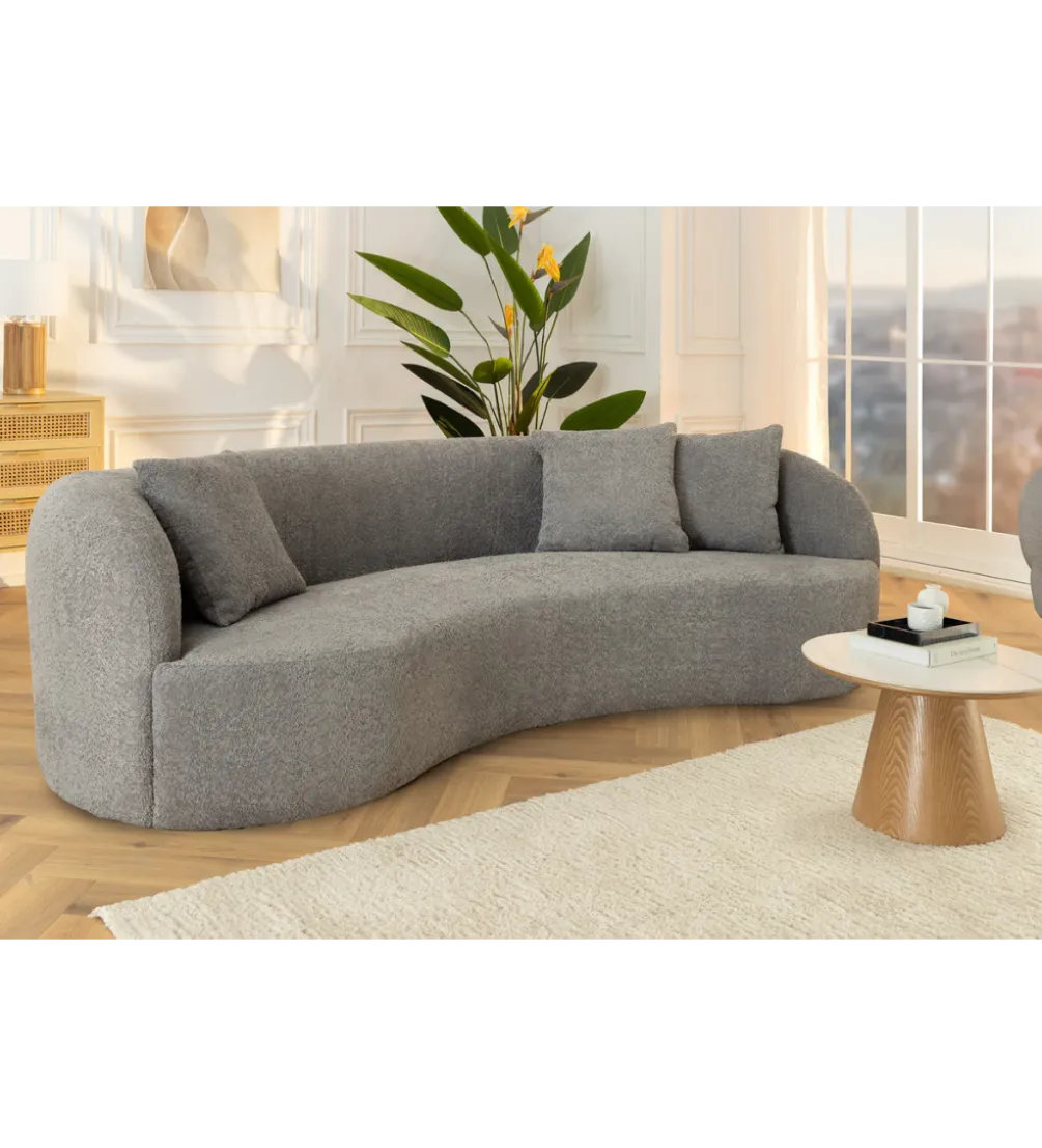 Sofa ATELIER 230 cm 3 osobowa bouclé szary