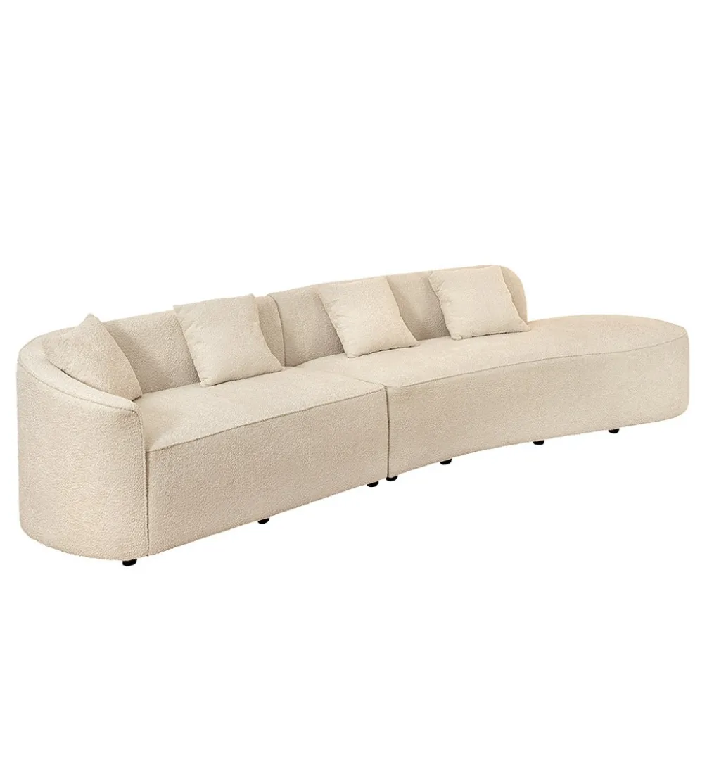 Sofa ATELIER L 330 cm 3-osobowa bouclé beżowa