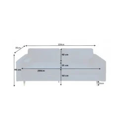 Sofa CANIS velvet 220 cm aqua velvet