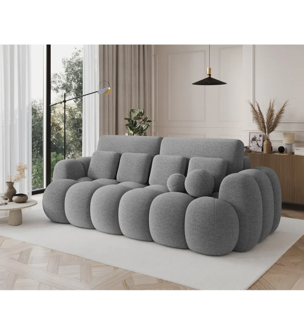 Sofa COTTONN 256 cm z funkcją spania jasny szary tkanina royal 04