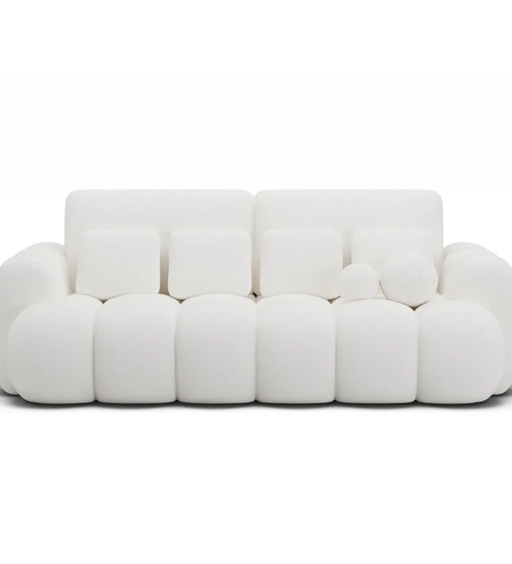 Sofa COTTONN 256 cm z funkcją spania biała tkanina paolli 01