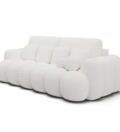 Sofa COTTONN 256 cm z funkcją spania biała tkanina paolli 01