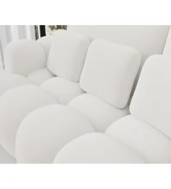 Sofa COTTONN 256 cm z funkcją spania biała tkanina paolli 01
