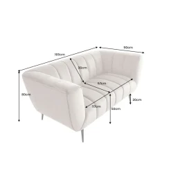 Sofa dwuosobowa Scarlett 165 cm szara