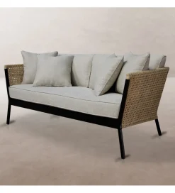 Sofa ogrodowa NIVA 171 cm naturalna czarna
