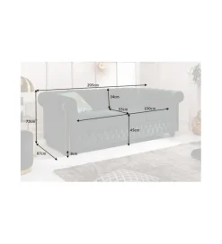 Sofa OLIVIO 220 cm antyczny róż