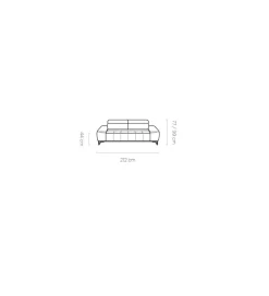 Sofa PALLADIO 194 cm Z Regulowanymi Zagłówkami