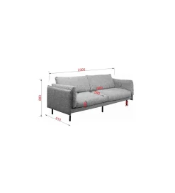 Sofa POLA 230 cm szara