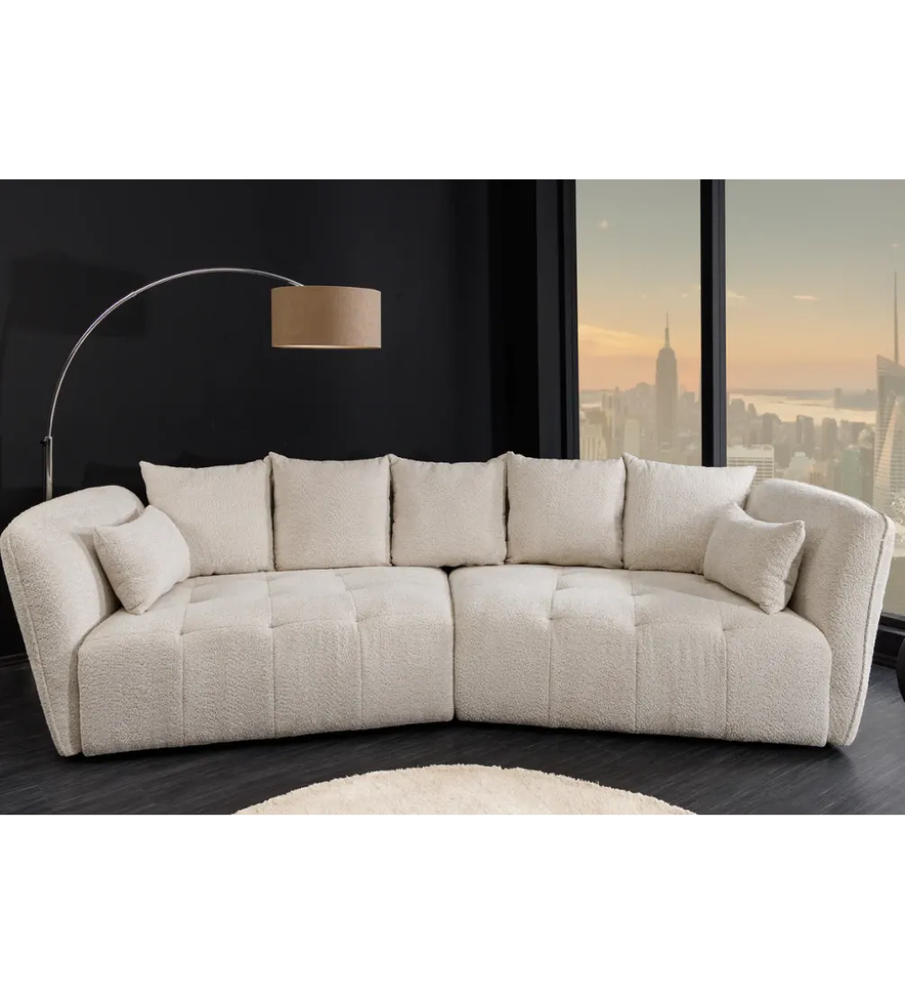 Sofa ROYAL 295 cm XL bouclé szampański beż