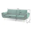 Sofa rozkładana BELLA II 215 cm zielony aksamit Puella