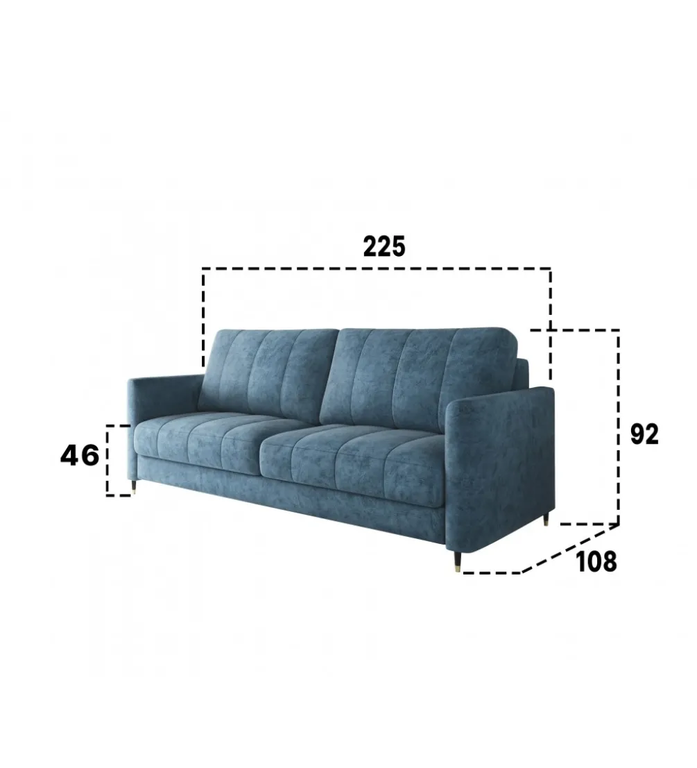 Sofa rozkładana CHIVAS Hugo 225 cm z funkcją spania