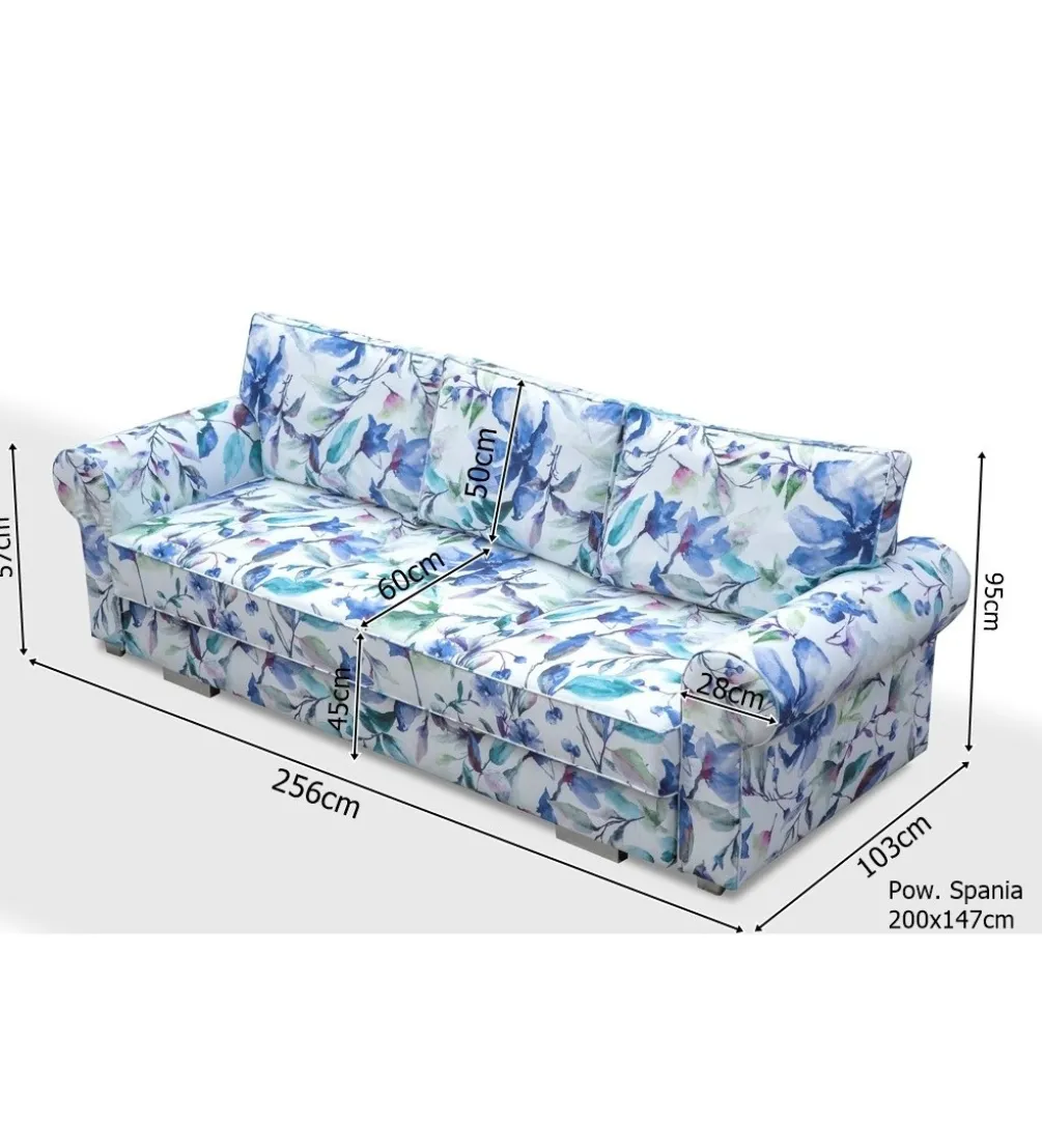 Sofa rozkładana MAGNETIC 256 cm z funkcją spania