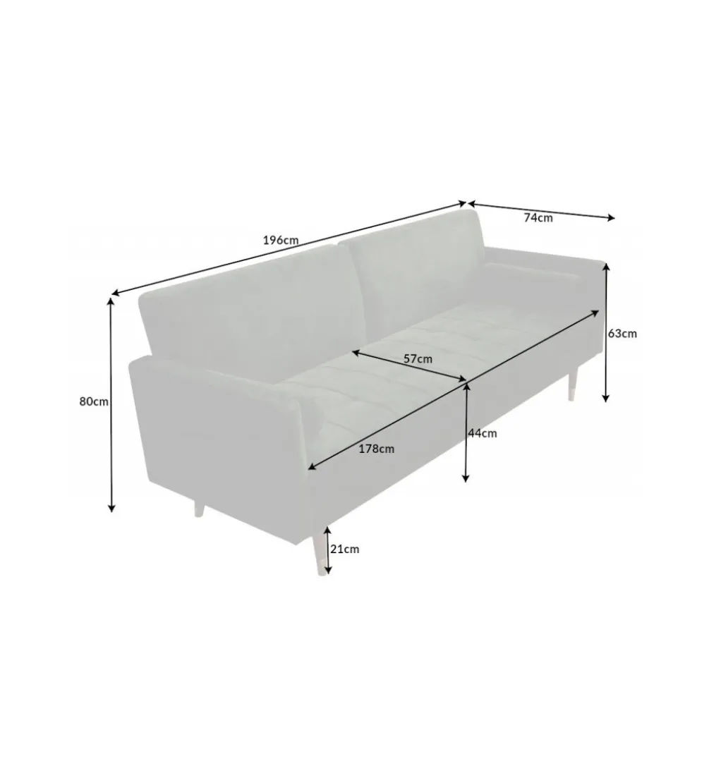 Sofa rozkładana MANILLA 196 cm ciemnozielona
