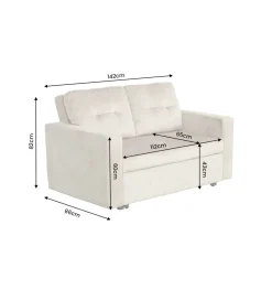 Sofa SMART 140 cm z funkcją spania welwet szary