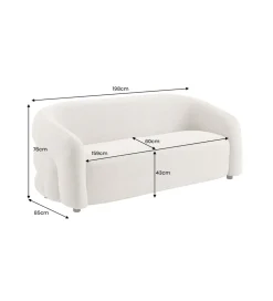 Sofa VOQUE 200 cm chenille szara