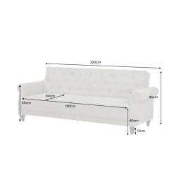 Sofa z funkcją spania MAISON BELLE AFFAIRE 220 cm boucle beżowe