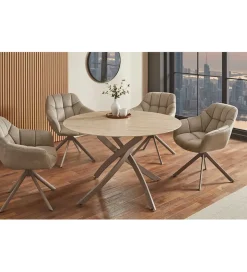 Stół ALPINE 120 cm ceramika w optyce trawertynu