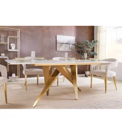 Stół ART LIVING 200 cm blat ceramika w optyce białego marmuru