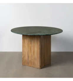 Stół AUXY 115 cm drewno mango marmur