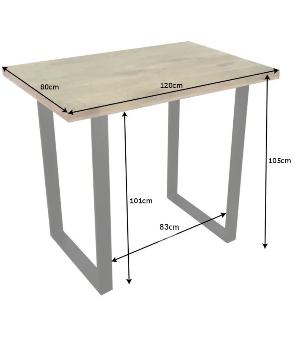 Stół barowy Iron Craft 120 cm drewno Mango