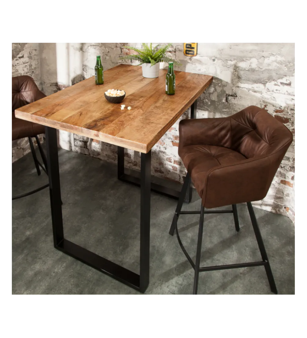 Stół barowy Iron Craft 120 cm drewno Mango