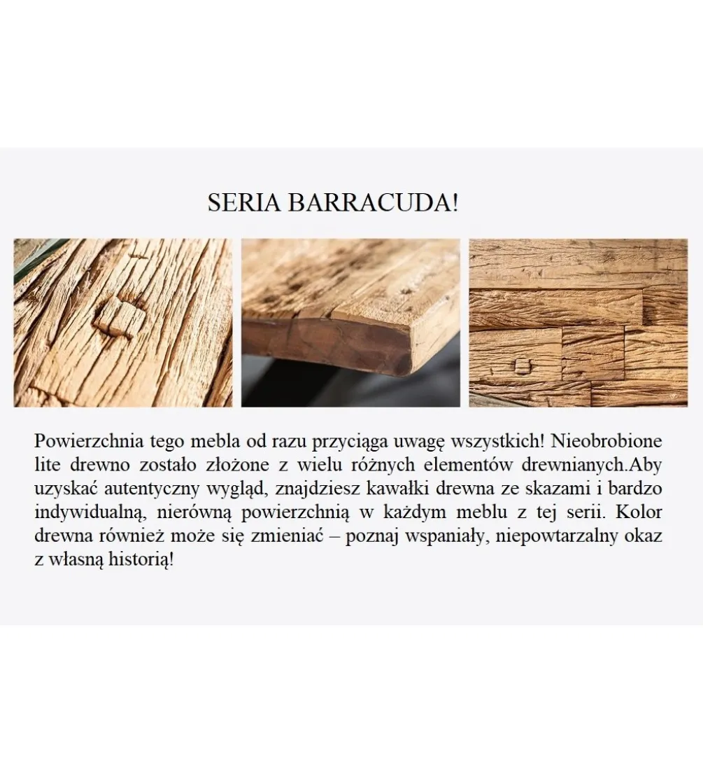 Stół Barracuda X 220 cm drewno teak