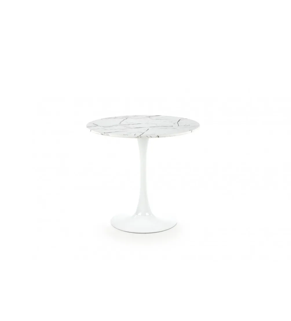 Stół DENVER 80 cm w optyce białego marmuru