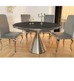Stół ELEGANCIA 130 cm w optyce czarnego marmuru