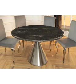 Stół ELEGANCIA 130 cm w optyce czarnego marmuru