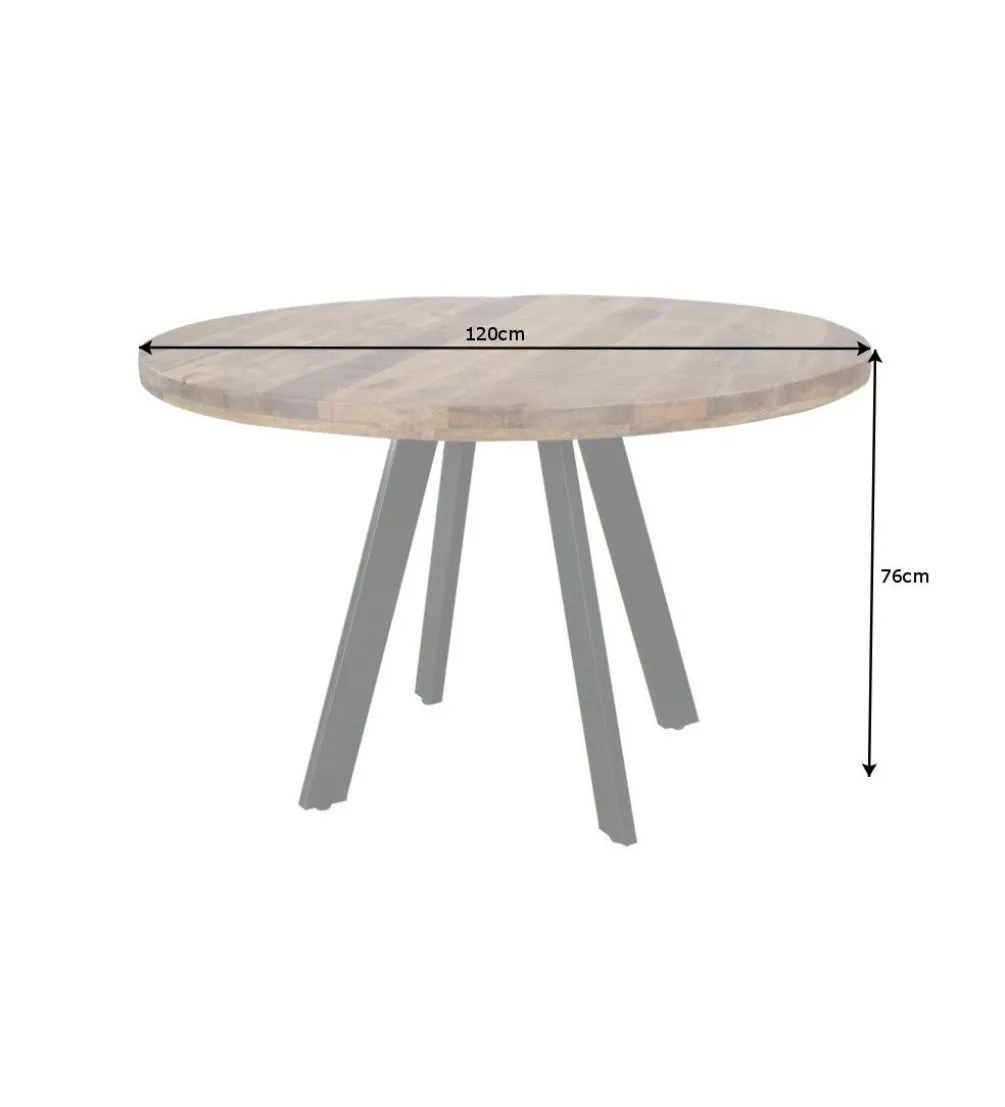 Stół Factory Iron Craft 120 cm drewno Mango