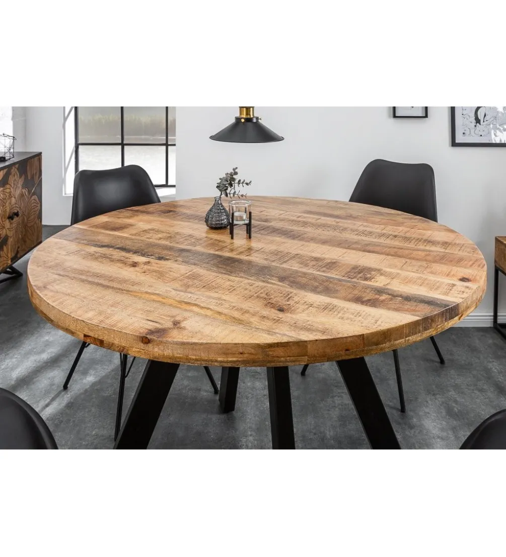 Stół Factory Iron Craft 120 cm drewno Mango
