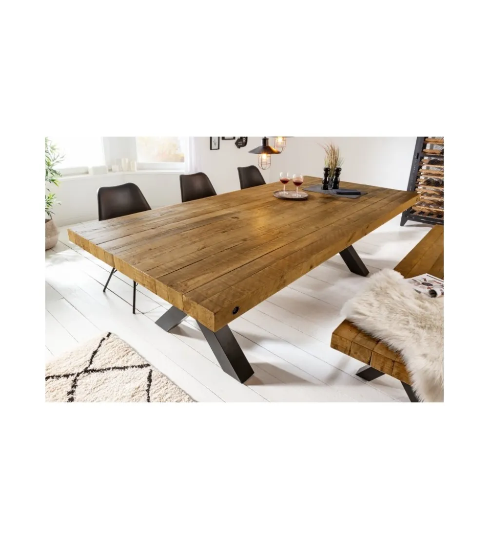 Stół FACTORY Thor 200 cm drewno sosna brąz