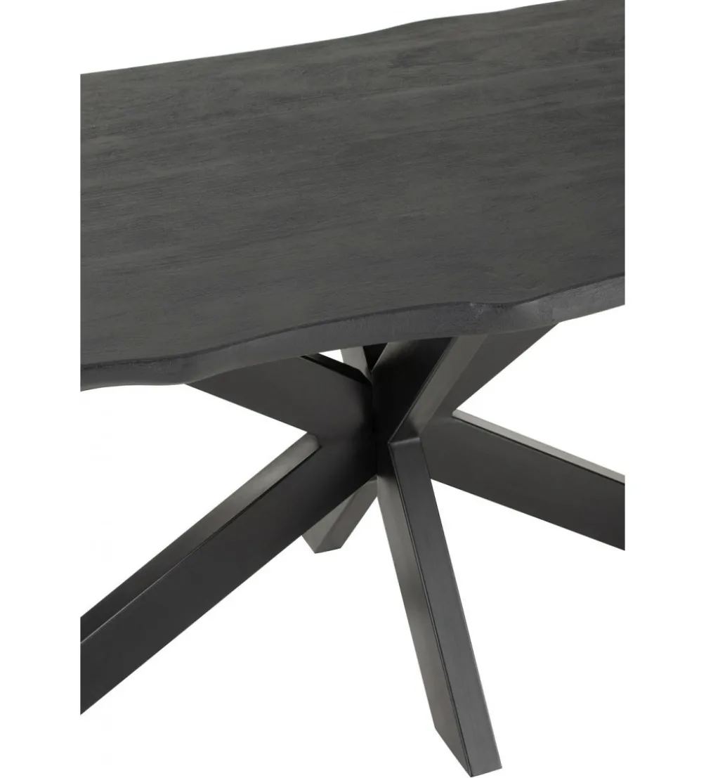 Stół GERARD 200 cm Drewno Mango Czarny