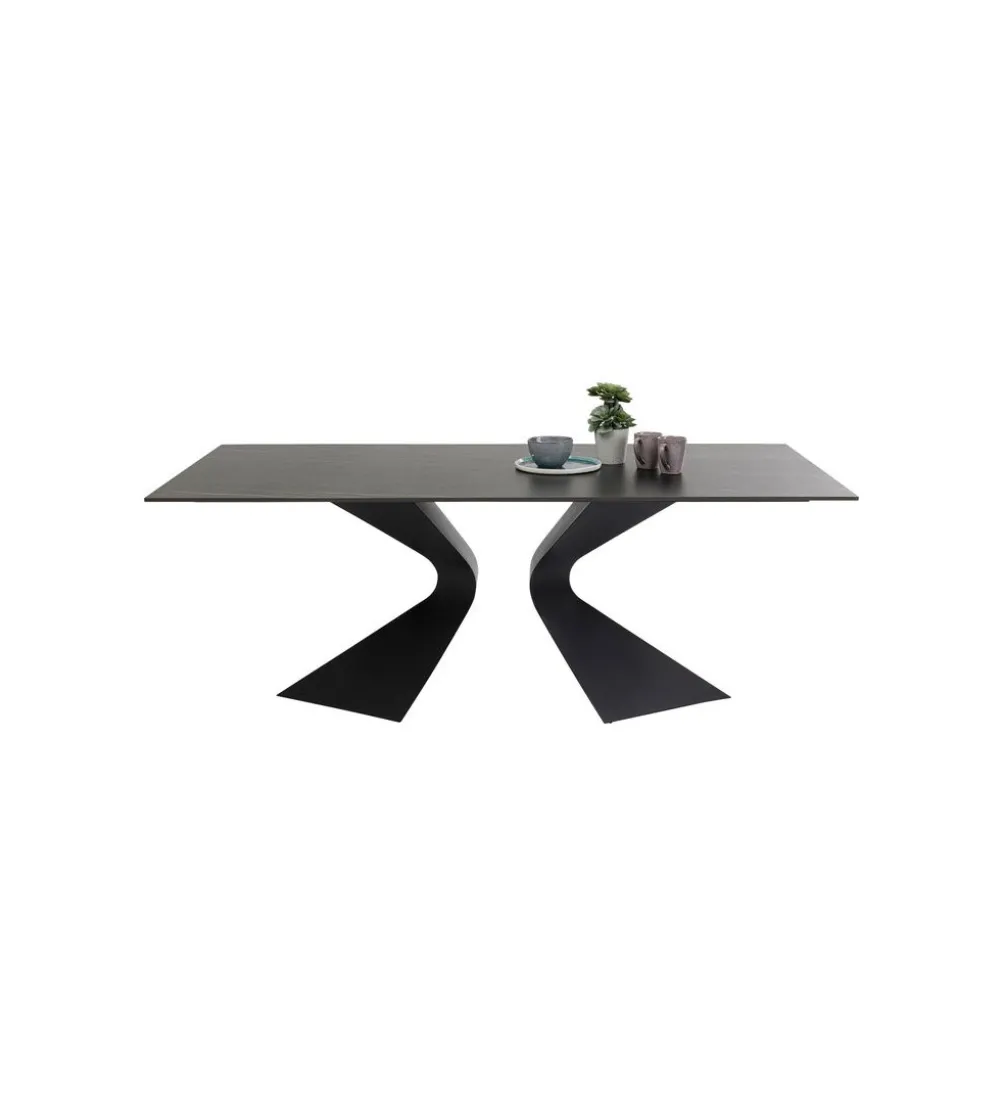 Stół GLORIA 180 x 90 cm ceramiczny blat czarny