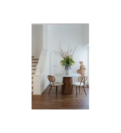 Stół GRACE 115 cm drewno mango marmur
