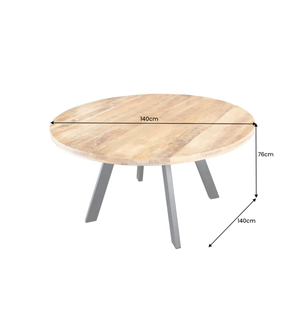 Stół IRON CRAFT 140 cm drewno mango naturalny