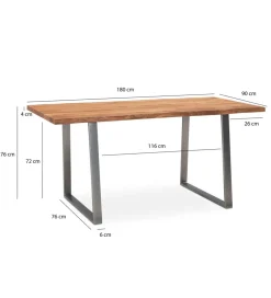 Stół KORNEL 180 cm drewno akacja