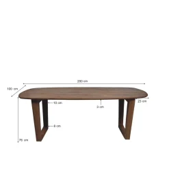 Stół KORTE 200 cm drewno mango brąz