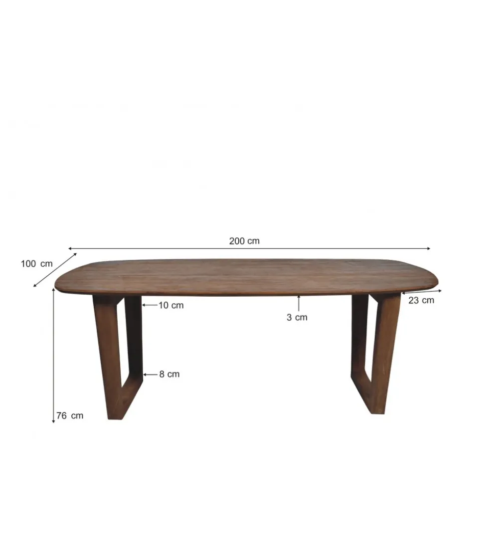 Stół KORTE 200 cm drewno mango brąz