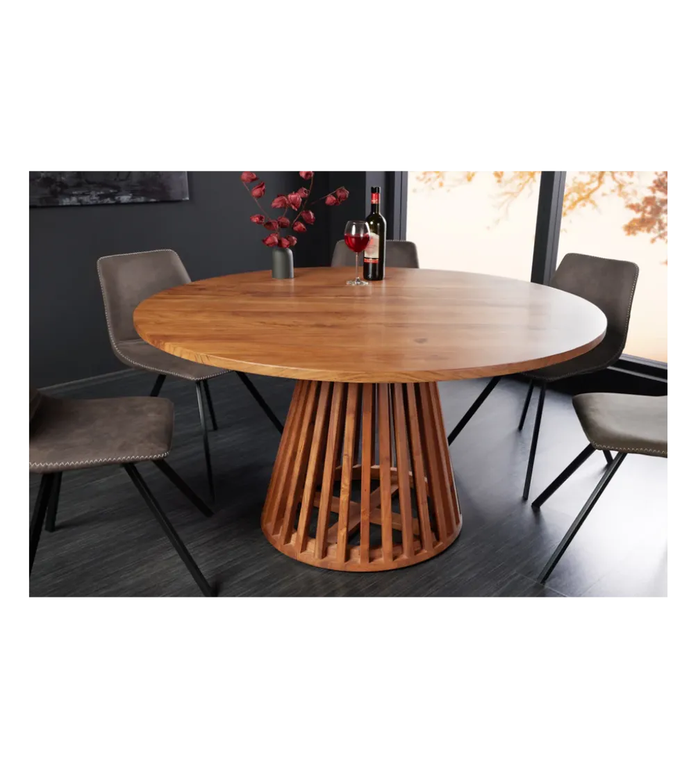 Stół MAISON JADE 120 cm okrągły drewno akacja