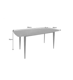 Stół MILANO 160 cm ceramiczny marmur blat antracyt
