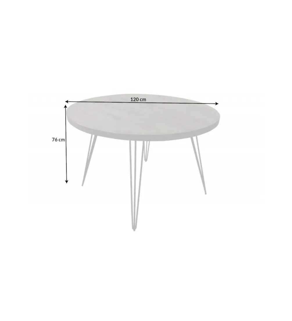 Stół MORENA 120 cm drewno mango szary