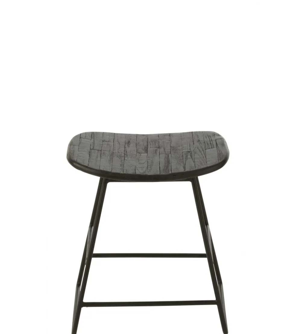 Stołek ZAMBIA drewno teak czarny